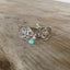 Eco-friendly upcycled Fairfield pattern spoon bracelet with aqua jadeite bead - handmade 1913 vintage silverware jewelry