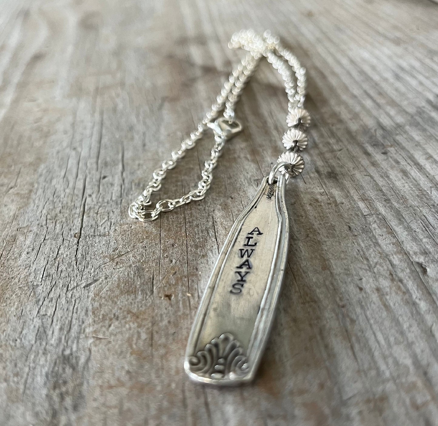 BRAVE Hand Stamped Sivlerware Necklace - #5313