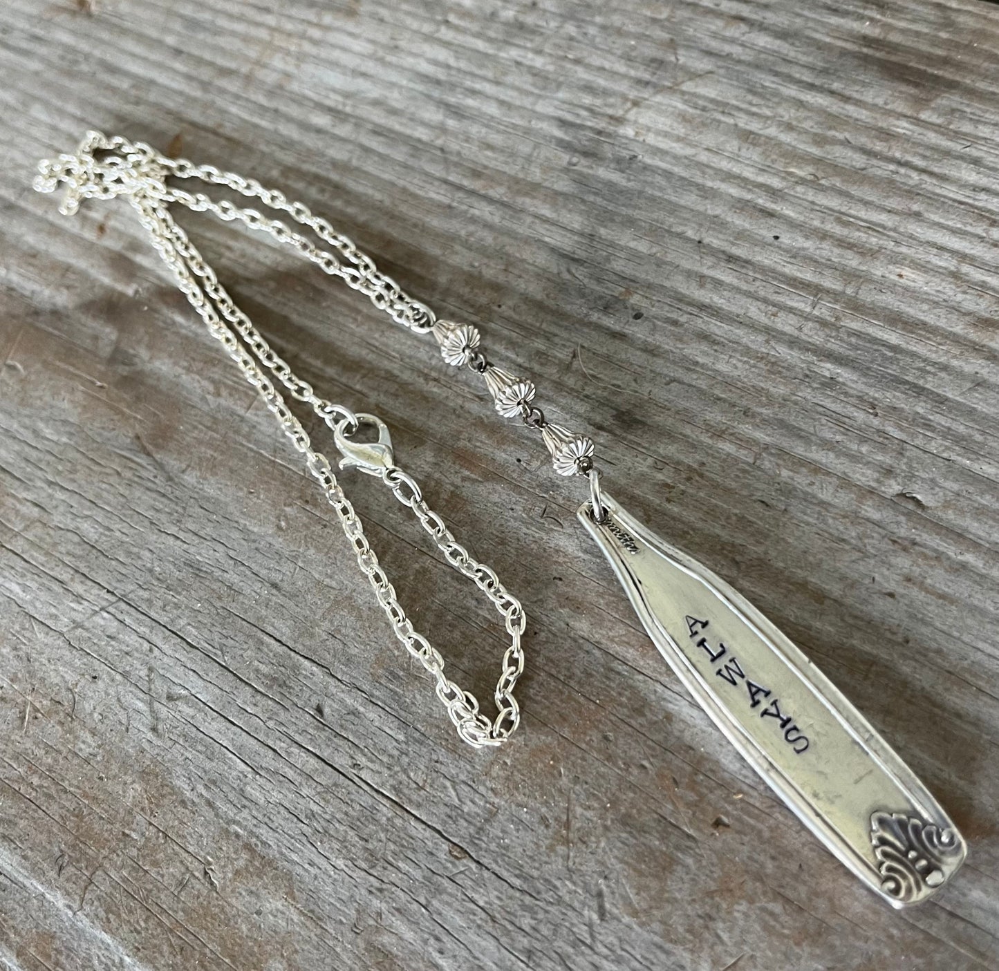 BRAVE Hand Stamped Sivlerware Necklace - #5313