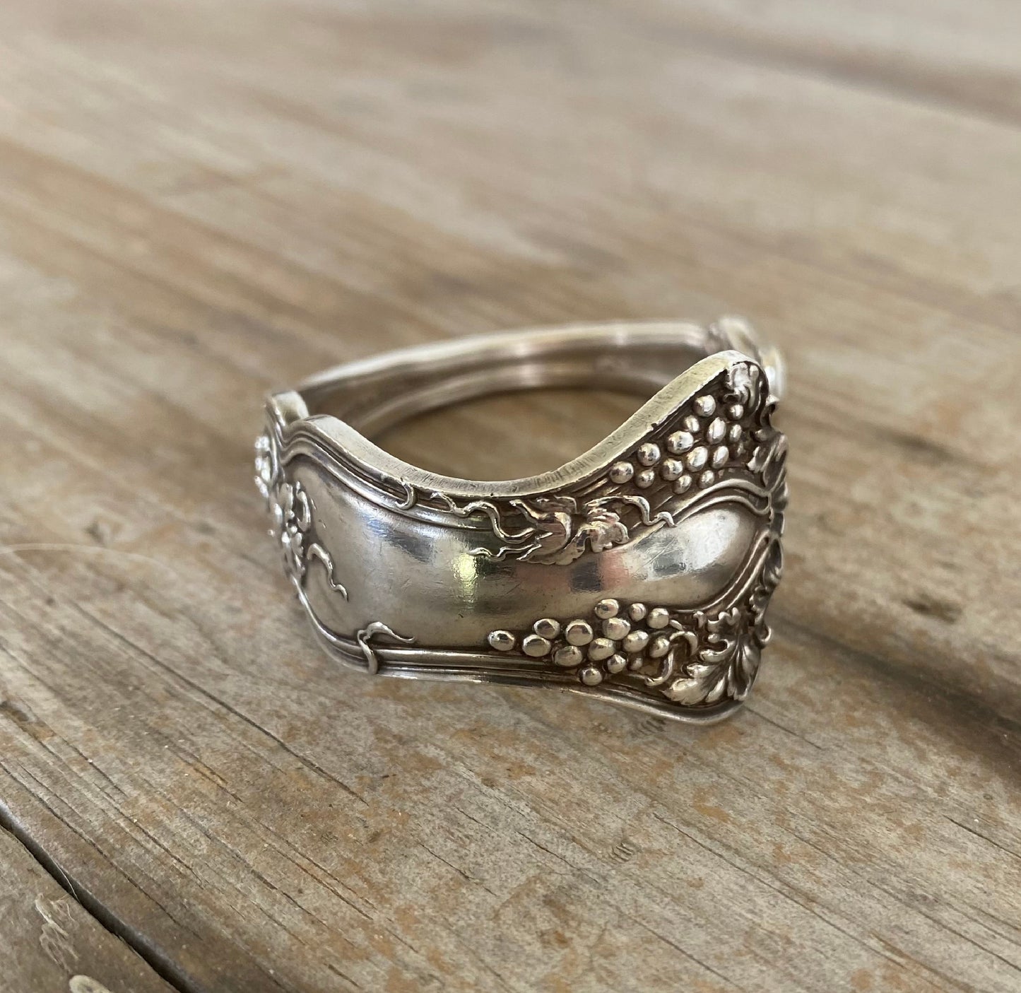 Spoon Cuff Bracelet - VINTAGE w/ GRAPES - #5314