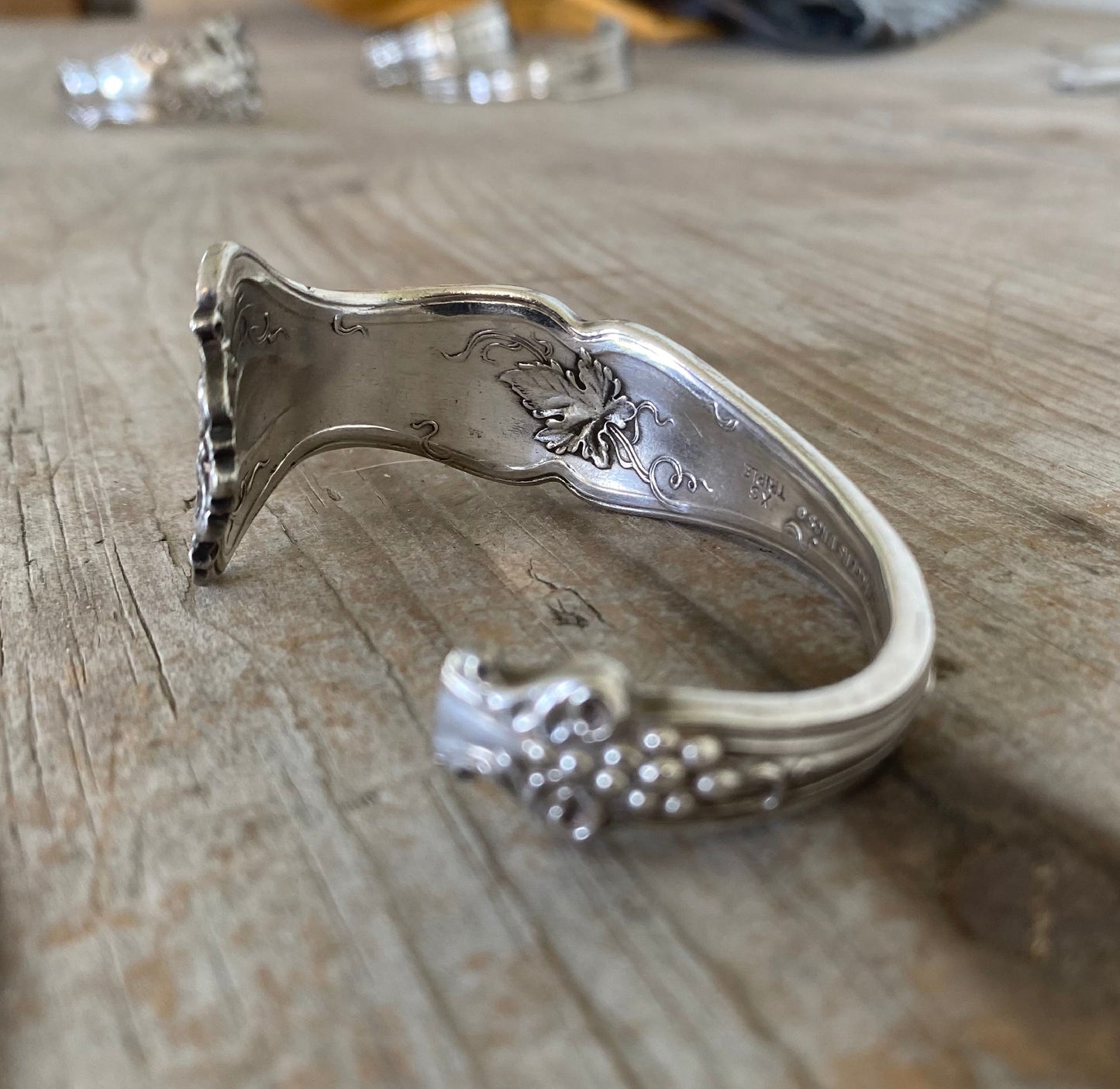 Spoon Cuff Bracelet - VINTAGE w/ GRAPES - #5314