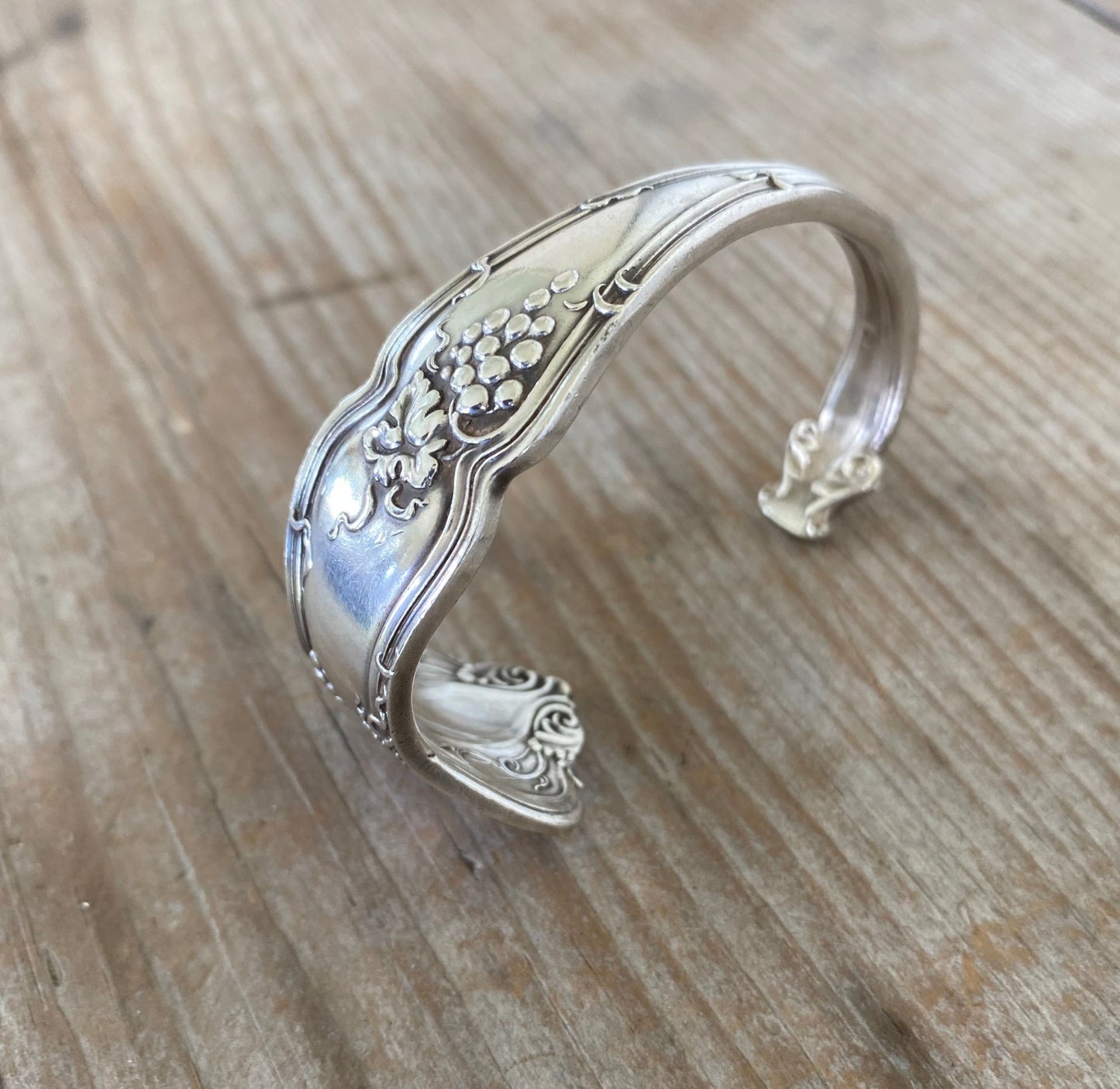 Spoon Cuff Bracelet - VINTAGE w/ GRAPES - #5314