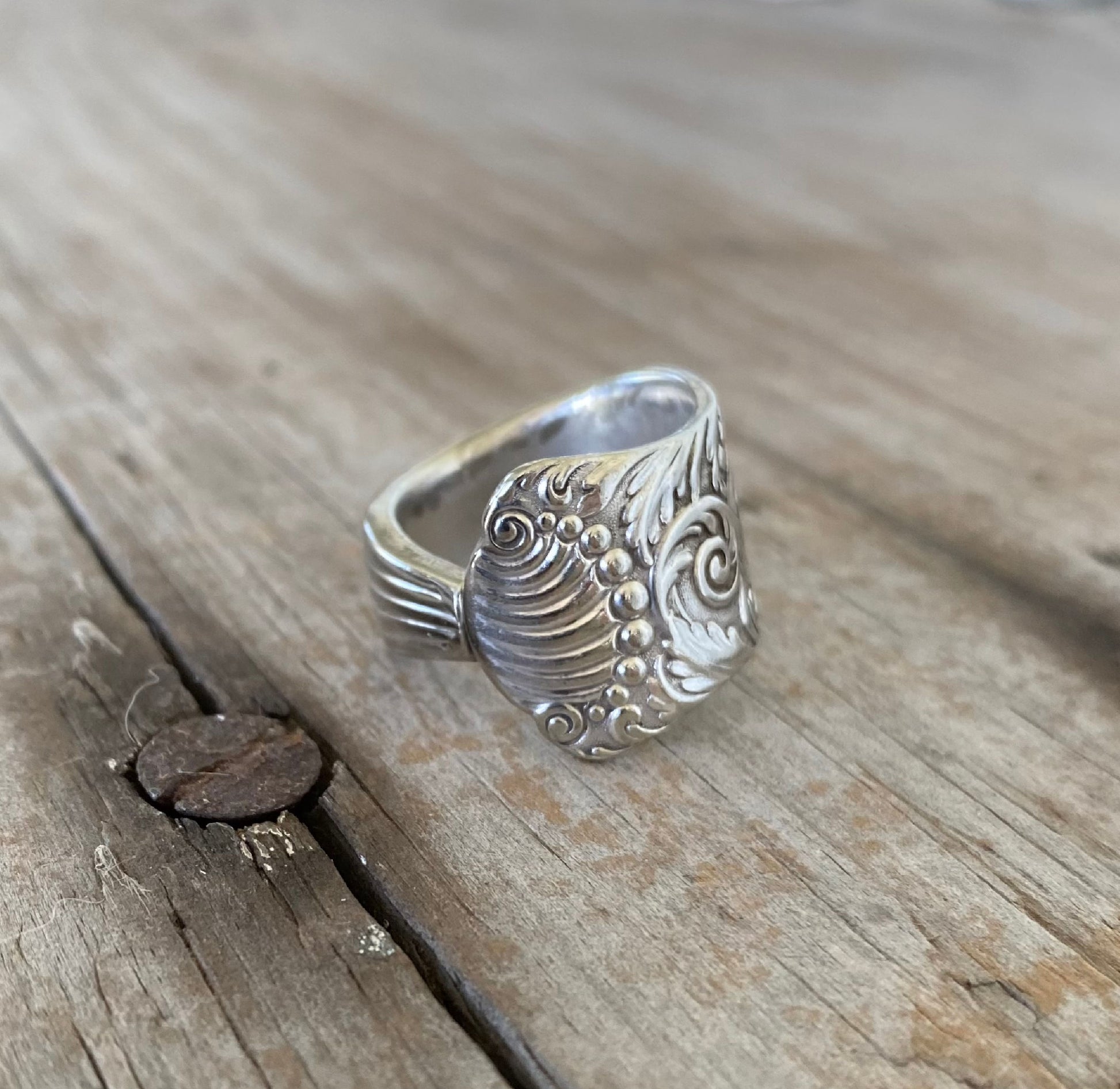 MILANO spoon ring made from upcycled vintage silverware - handmade artisan jewelry