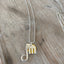Fork Elephant Necklace with Yellow Moon Disc - #5333