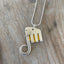 Fork Elephant Necklace with Yellow Moon Disc - #5333