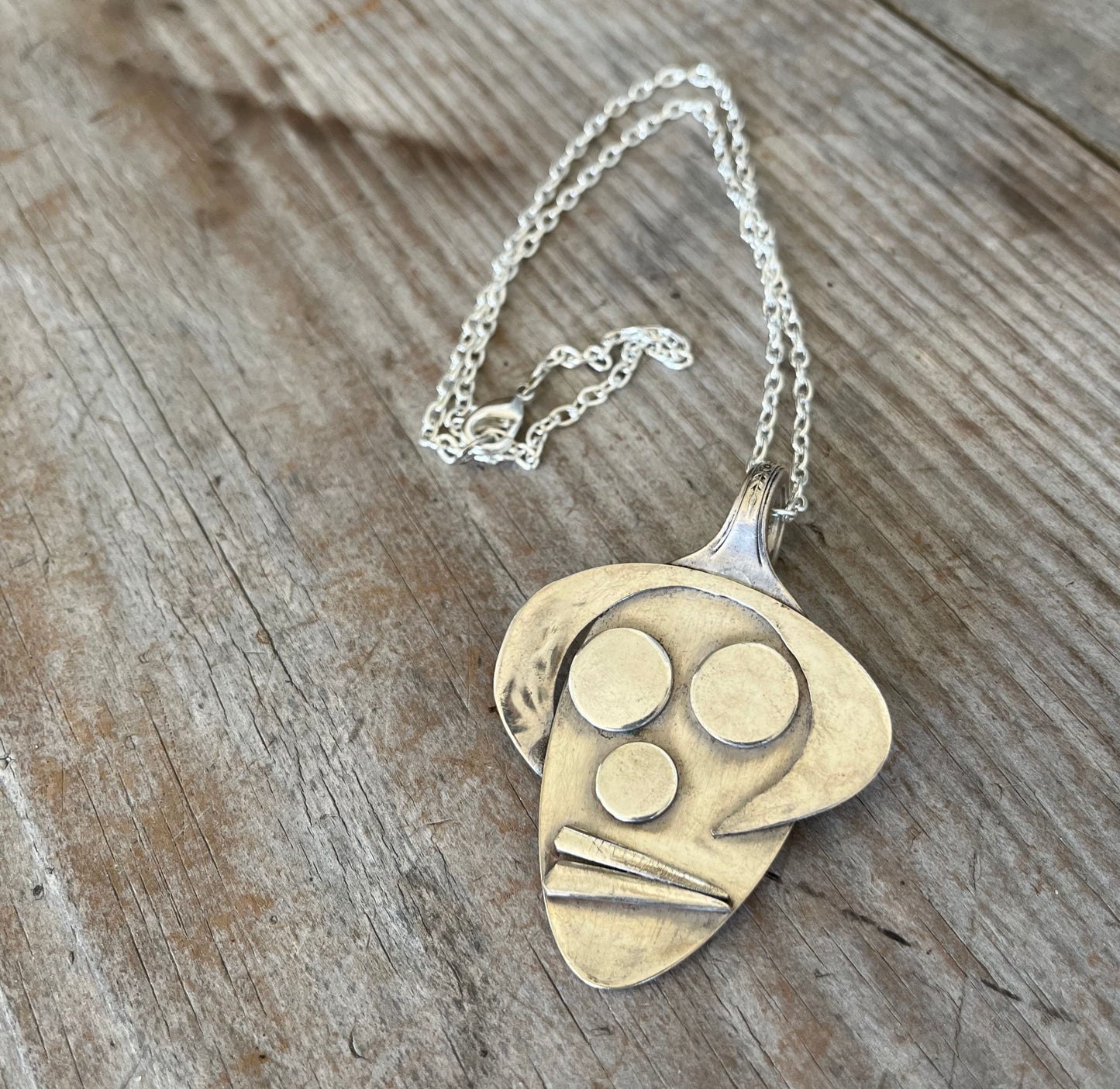 Silverware Collage Artisan Spoon Necklace - GILDA - #5392