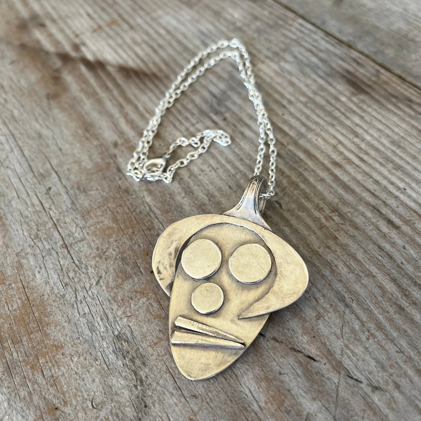 Silverware Collage Artisan Spoon Necklace - GILDA - #5392