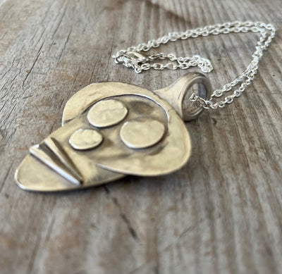 Silverware Collage Artisan Spoon Necklace - GILDA - #5392