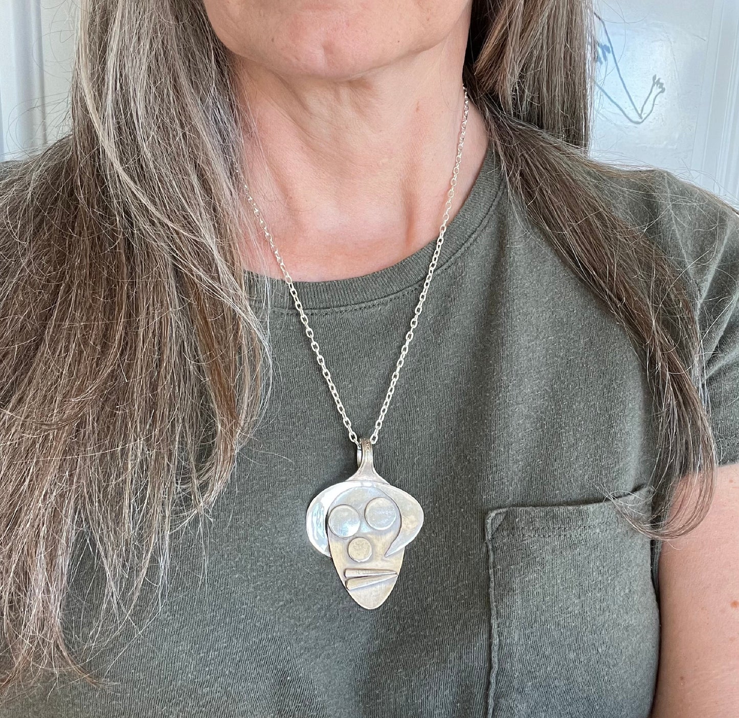 Silverware Collage Artisan Spoon Necklace - GILDA - #5392
