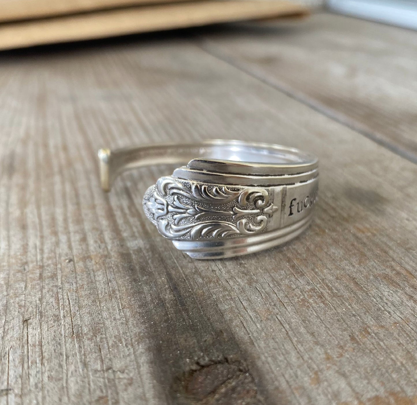 Spoon Cuff Bracelet - FUCKITY FUCK FUCK - SMALL - #5406