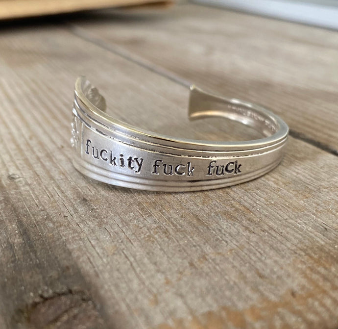 Spoon Cuff Bracelet - FUCKITY FUCK FUCK - SMALL - #5406