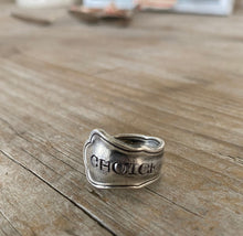 Upcycled Silverware Spoon Ring Handstamped  CHOICE
