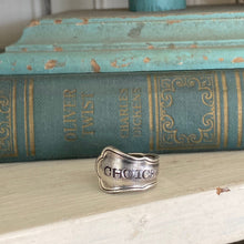 Upcycled Silverware Spoon Ring Handstamped  CHOICE