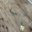 Eco-friendly upcycled vintage spoon statement necklace with feathery design and stone accents - handmade artisan jewelry