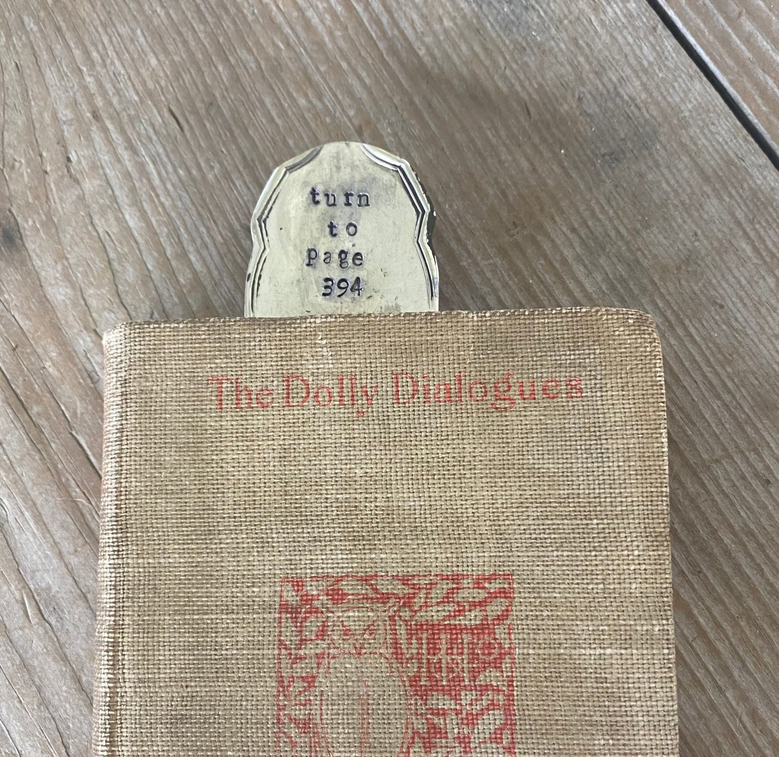Upcycled fork bookmark hand-stamped TURN TO PAGE 394 - Harry Potter inspired vintage silverware