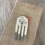 Handcrafted silverplate fork bookmark stamped READ BETWEEN THE WINES - unique literary pun gift