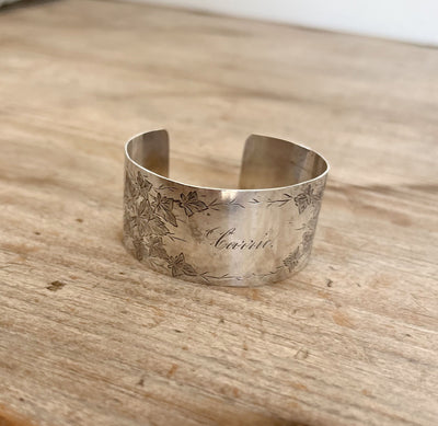 Sterling Napkin Ring Cuff Bracelet - CARRIE