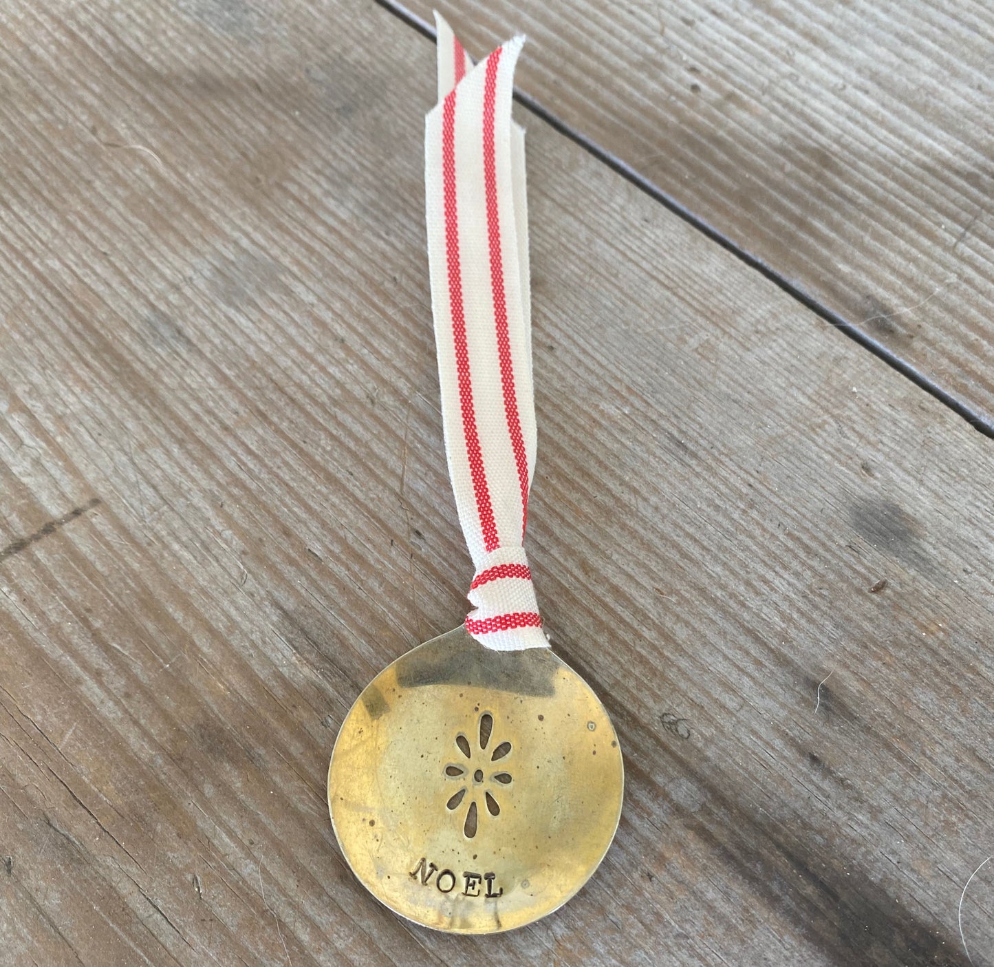 Stamped Spoon Ornament - NOEL - Gold Wash