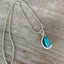 SALE Silverware Handle Necklace with Swiveling Turquoise Colored Stone