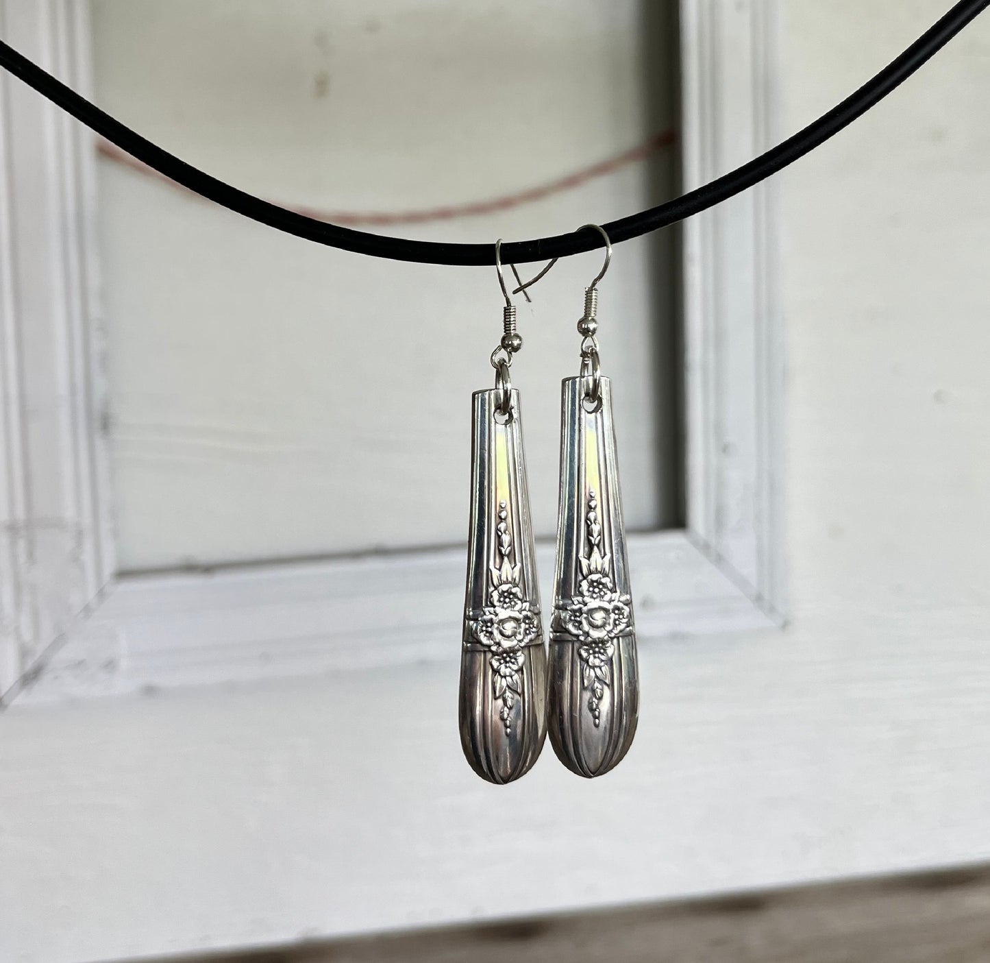 Vintage silverware earrings from 1941