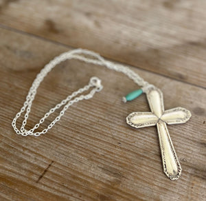 Upcycled Spoon Necklace in Shape of Cross