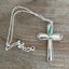 Spoon Necklace with Cross Pendant and Turquoise Colored Bead