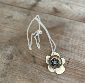 Handmade Sculptural Spoon Flower Necklace from upcycled vintage spoons