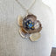 Silverplate Flower Necklace with Millefiori Bead accents