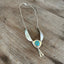 Native Wings Spoon Necklace with Stone Bead Bead on Shield- #5553