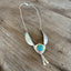 Native Wings Spoon Necklace with Stone Bead Bead on Shield- #5553