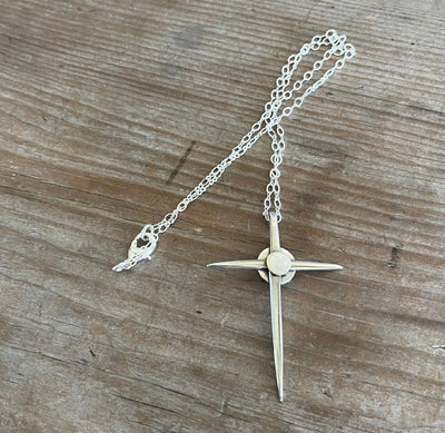 Fork Tine Cross Necklace - #5554