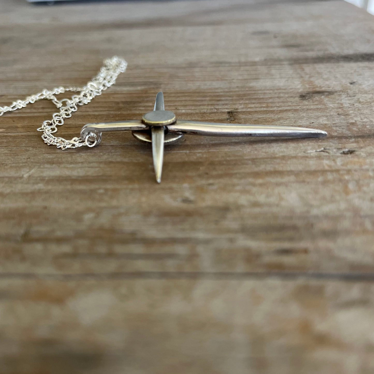 Fork Tine Cross Necklace - #5554