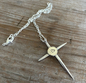 Fork Tine Cross Necklace - #5554