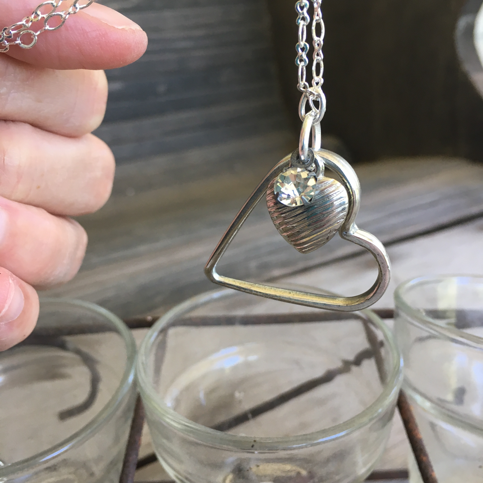 Vintage fork tine heart necklace  - unique handmade statement jewelry