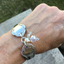 Spoon Link Bracelet - Crystal & Pearl Vintage Beads - #3576