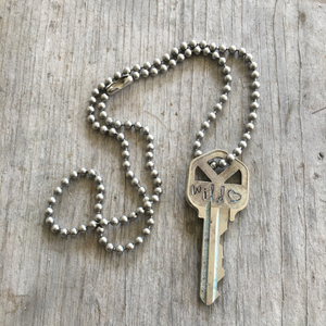 Stamped Key Necklace - Wild Heart - #3612
