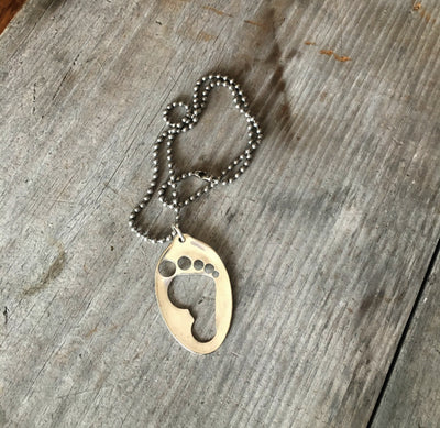 Upcycled Spoon Necklace Hand Punched in Barefoot design