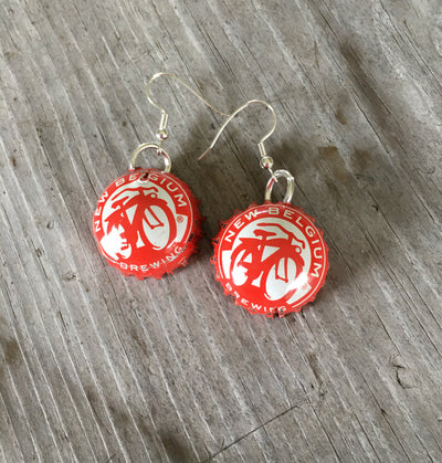Bottle Cap Earrings - New Belgium Brewing - #3990