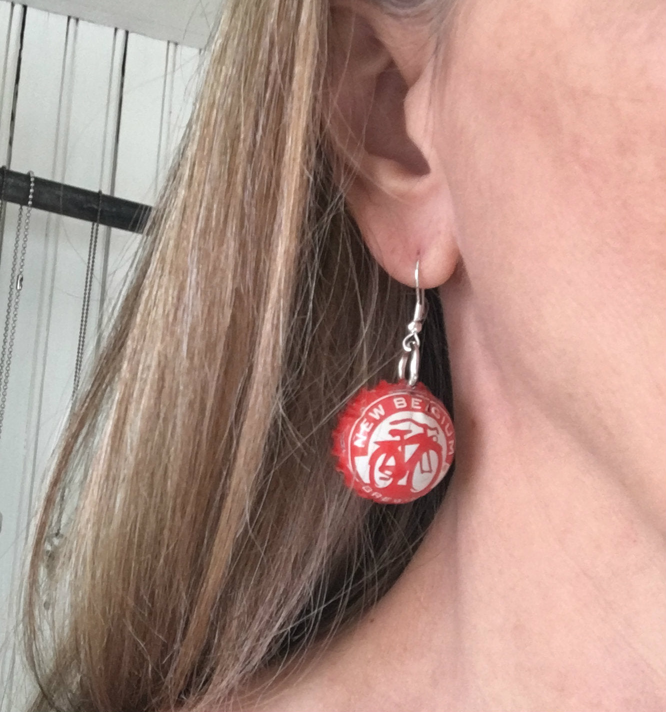 Bottle Cap Earrings - New Belgium Brewing - #3990