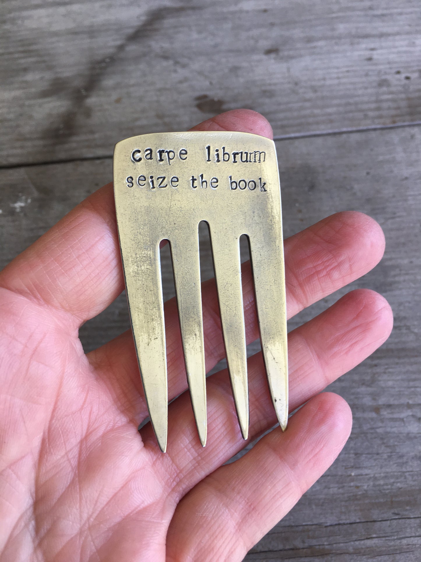 SALE - Fork Bookmark - CARPE LIBRUM SEIZE THE BOOK - #4270
