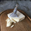 Vintage Silverware Upcycled Spoon Cheese Cutter Shown in Use with a block of  sharp cheddar cheese