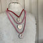 Heart Stamped Circle Pendant Spoon Necklace