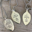 Handcrafted COFFEE WEEKENDS & LAKE DAYS stamped spoon necklace on vintage 1970s ball chain, upcycled silverplate jewelry