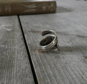 Spoon ring shown in coil wrap style