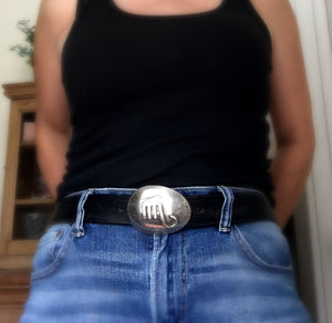 Upcycled Spoon Belt Buckle with Applied Upcycled Fork Elephant