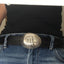 Close up of Spoon Belt Buckle with Fork Elephant Applique