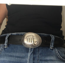 Close up of Spoon Belt Buckle with Fork Elephant Applique