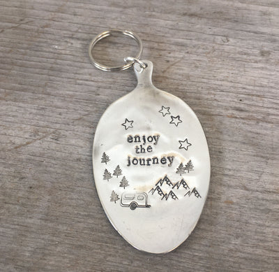 SALE - Stamped Spoon Keychain - ENJOY THE JOURNEY - #4527