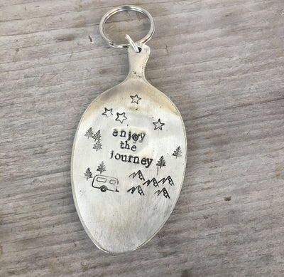 SALE - Stamped Spoon Keychain - ENJOY THE JOURNEY - #4528