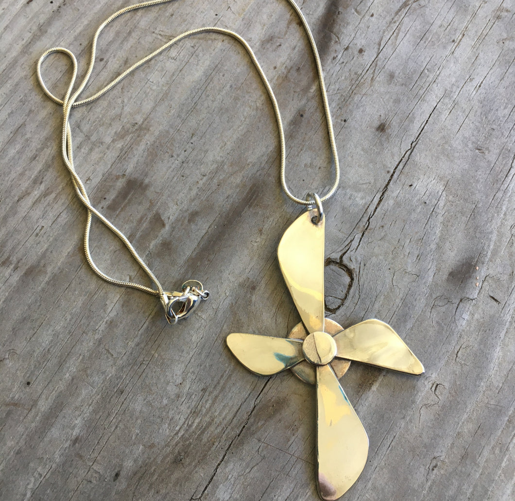 Stylized Cross Flower Necklace - #3749